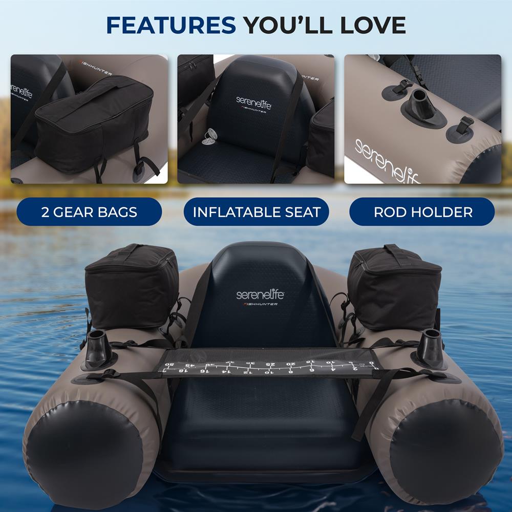 Serenelife Float Tube Belly Boat Angelboot PVC 220 lbs