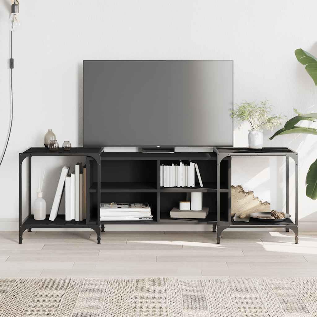 vidaXL Möbel TV-Schrank Schwarz 153x37x50 cm Holzwerkstoff Lowboard