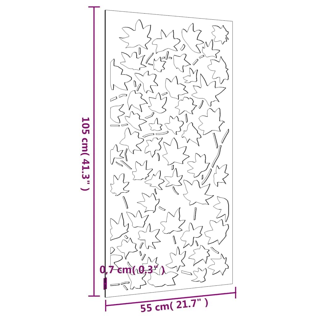 vidaXL Garten Wanddeko 105x55 cm Ahornblatt Cortenstahl