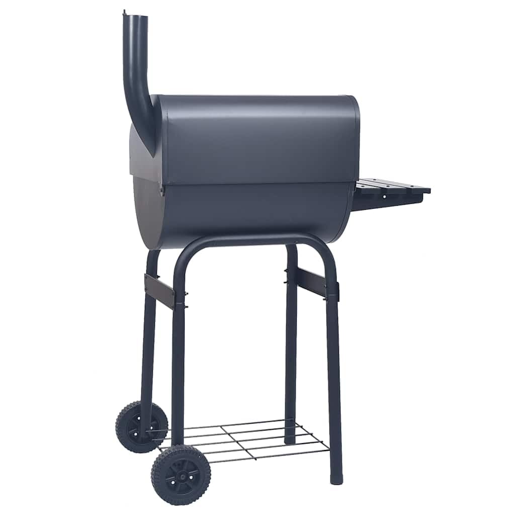 vidaXL Heim & Garten Holzkohlegrill Smoker Schwarz mit Deckel