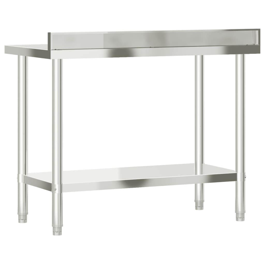 vidaXL Heim & Garten Arbeitstisch Edelstahl 110x55x93 cm Aufkantung