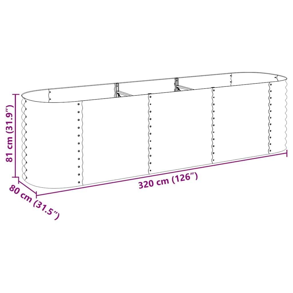 vidaXL Hochbeet 320x80x81 cm Pflanzkasten Grau Stahl