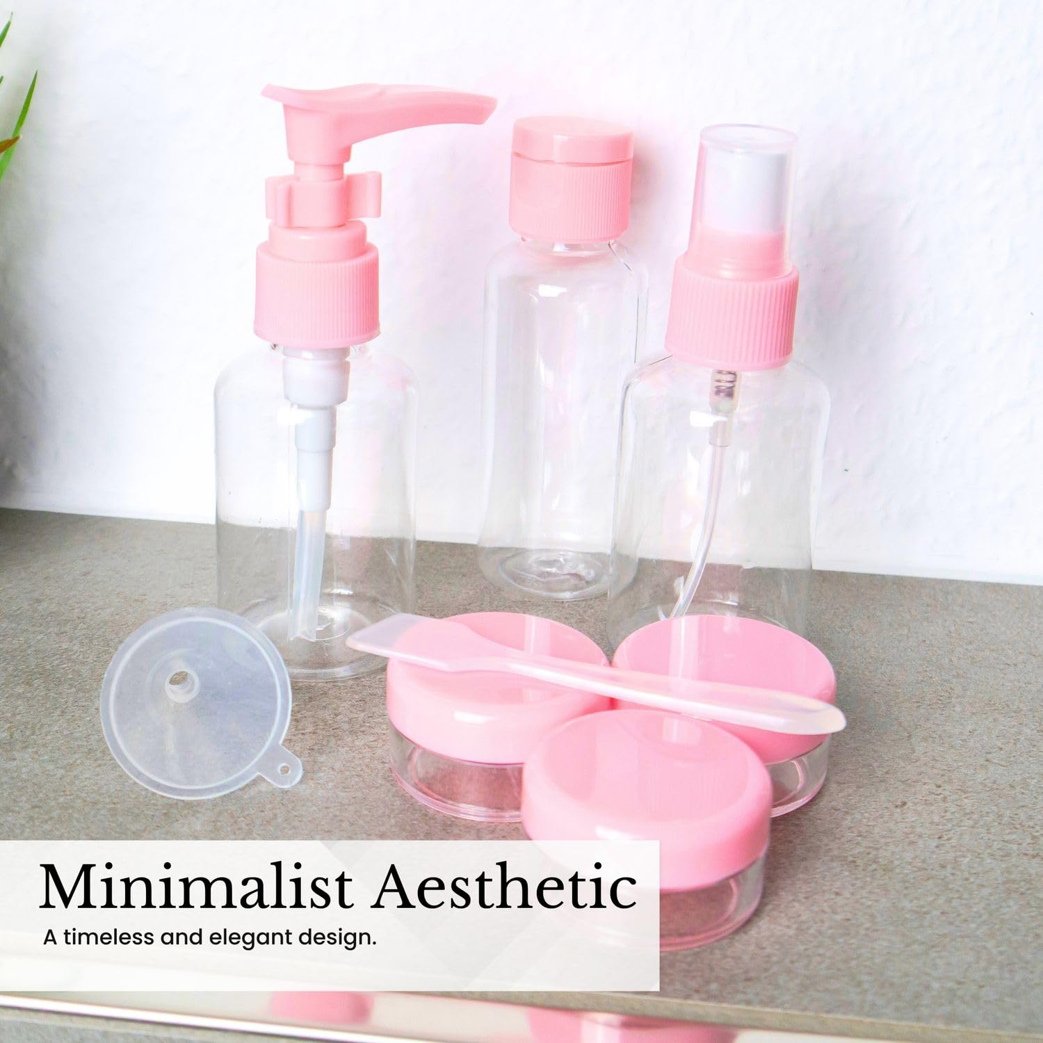 Intirilife Reise Flaschen-Set rosa transparent 6-teilig TSA