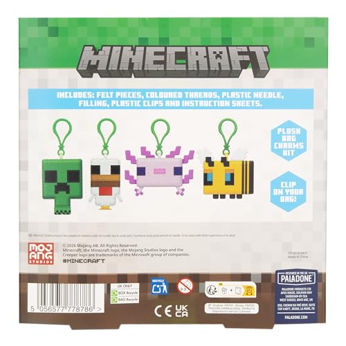 Paladone Minecraft Deluxe Filz-Anhänger Bastelset 4er Creeper