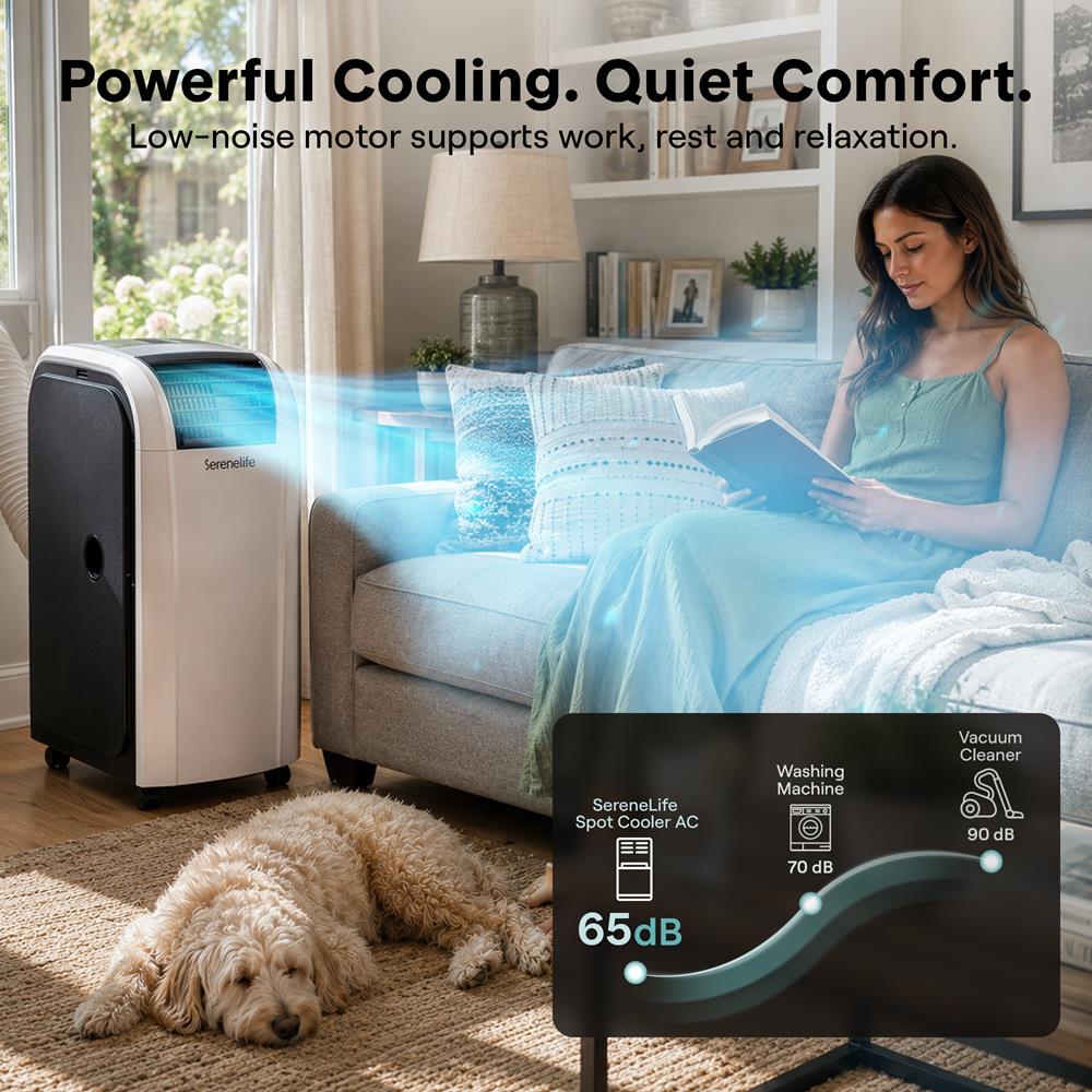 Serenelife Portable AC Spot Cooler Klimagerät 12000 BTU Grau WLAN