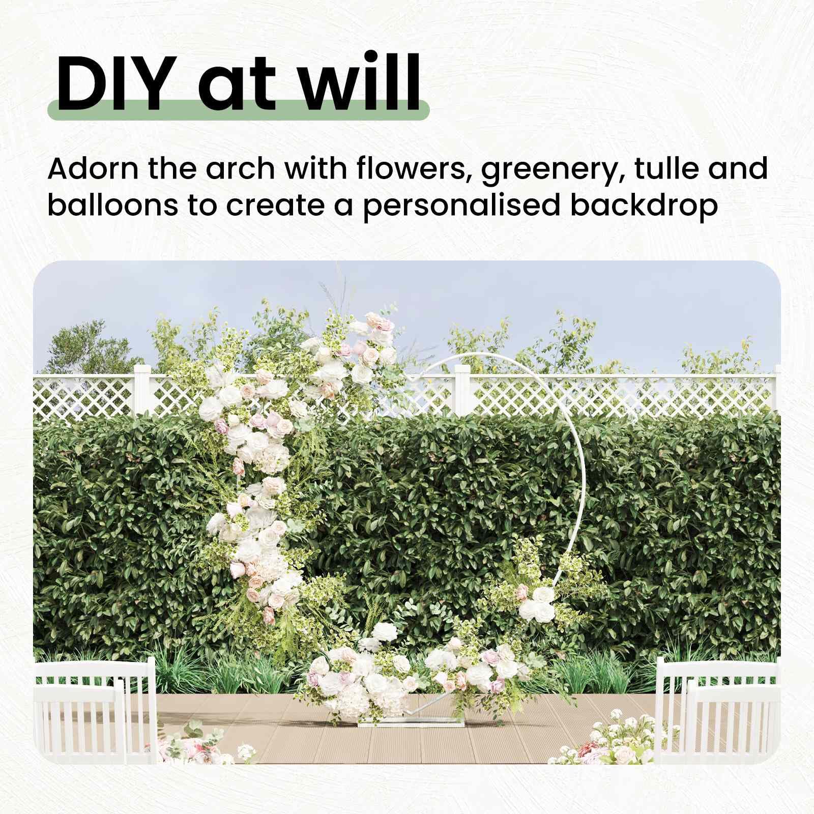 vidaXL Heim & Garten Hochzeitsbogen Weiß 195 cm Stahl Herz