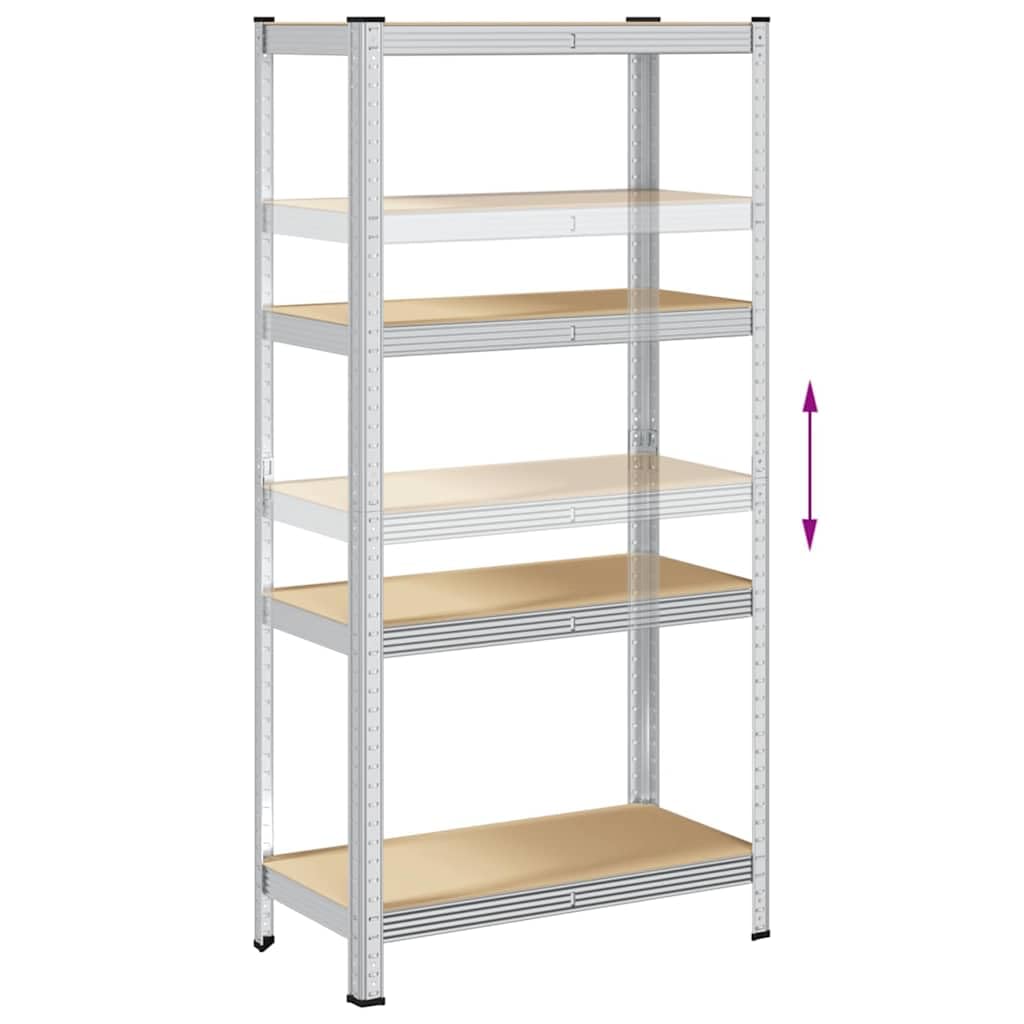 vidaXL Wirtschaft Lagerregale Silber Stahl 4 Böden 2 Stk. verstellbar