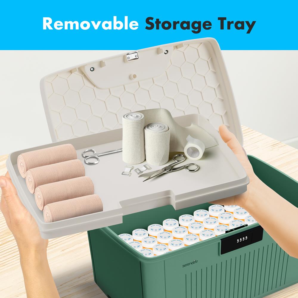 Serenelife Storage Aufbewahrungsbox 25L grün abschließbar