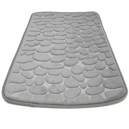 Intirilife Duschvorleger Grau 80x50 cm Memory-Schaum