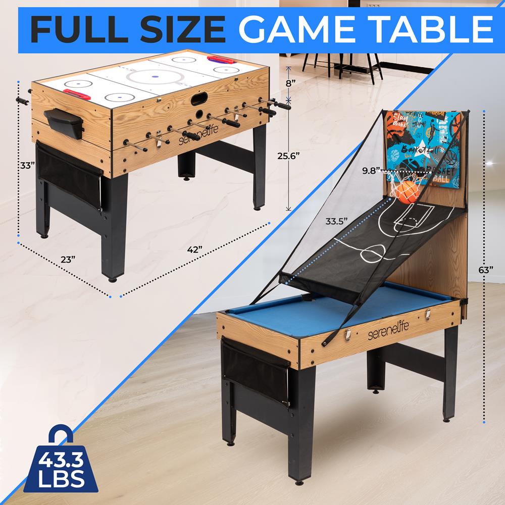 Serenelife Game Tables Spieltisch 6-in-1 48" MDF