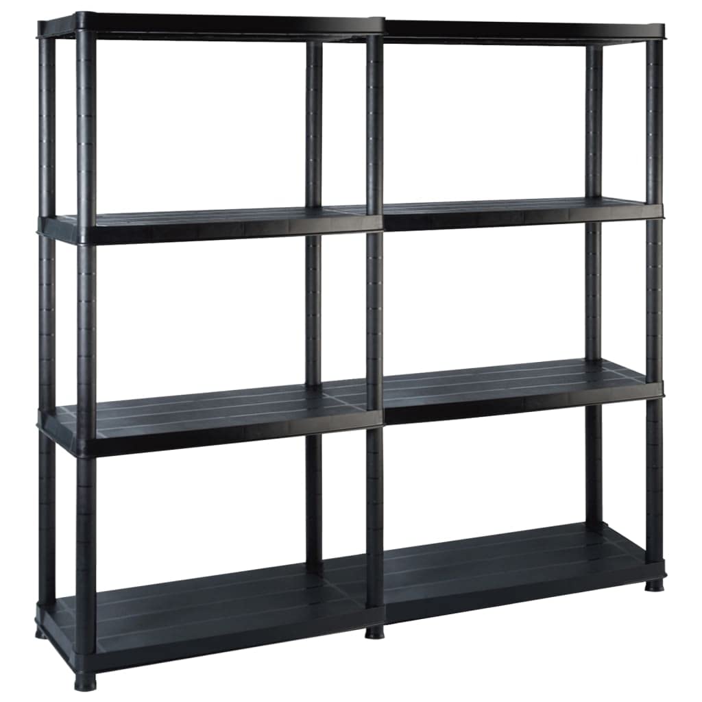 vidaXL Lagerregal Kunststoff 122x30,5x130 cm schwarz 4 Böden