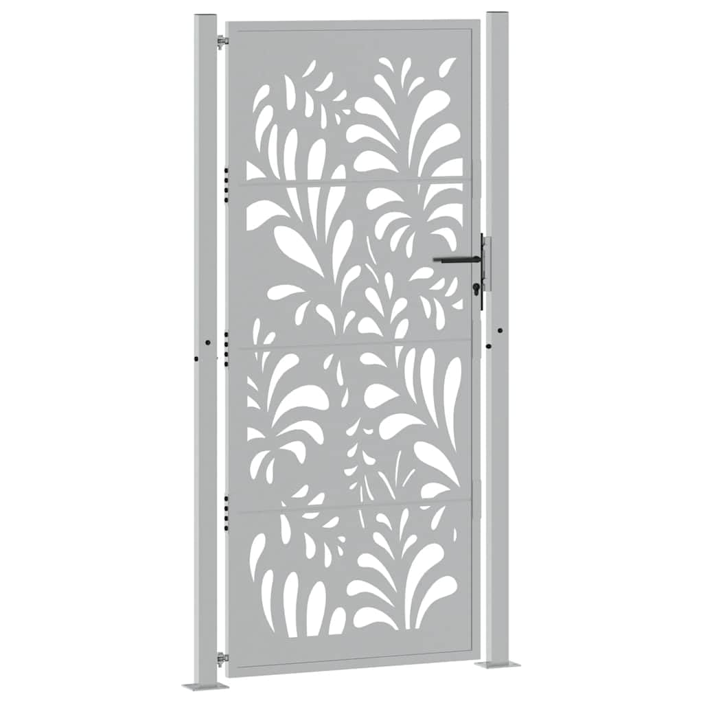 vidaXL Gartentor 100x200 cm Wetterstahl Tor Wellendesign Braun