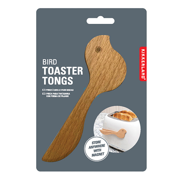 Kikkerland Kitchen Bird Toaster Tongs Holzzange