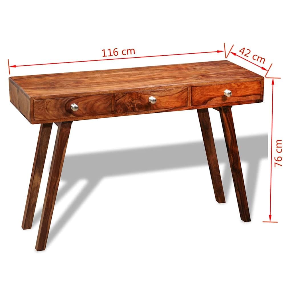 vidaXL Konsolentisch Akazie 76 cm mit 3 Schubladen