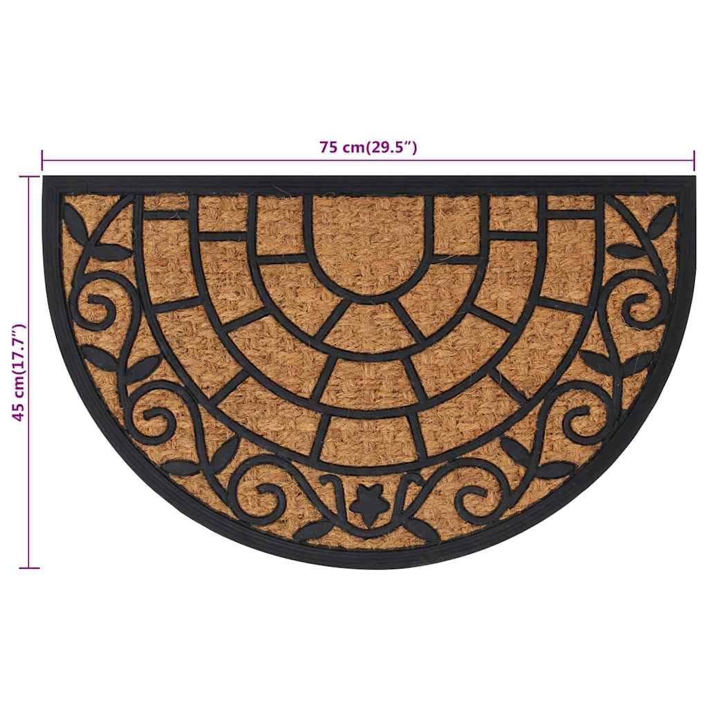 vidaXL Heim & Garten Fußmatte halbrund 45x75 cm Kokos rutschfest
