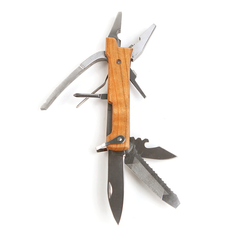 Kikkerland Tools Wooden Plier Multi-Tool Holz 7 in 1