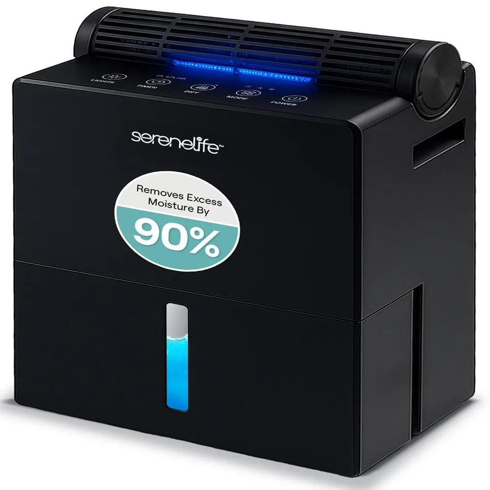 Serenelife DeHumidifiers 2-in-1 Luftentfeuchter Schwarz Timer