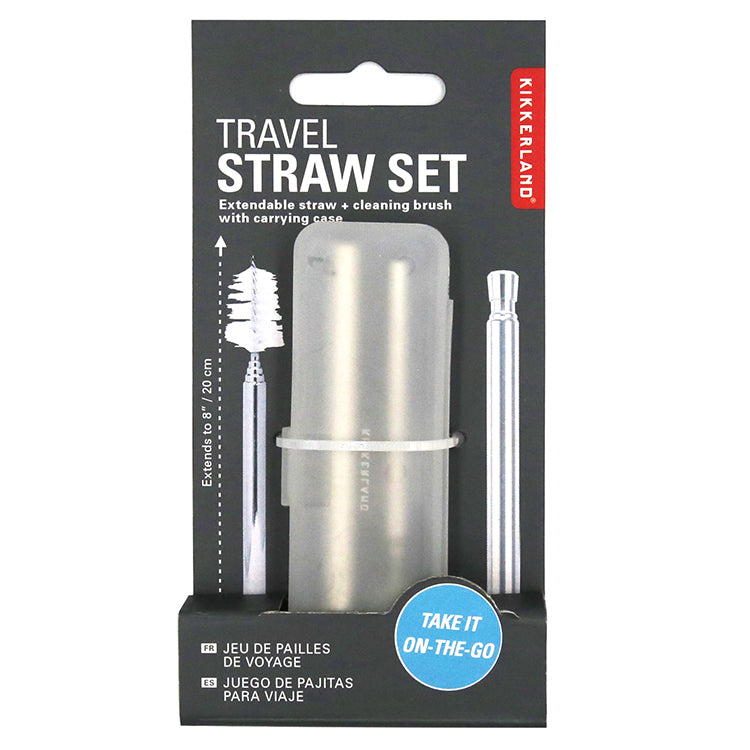 Kikkerland On-The-Go Travel Straw Set Trinkhalm mit Etui