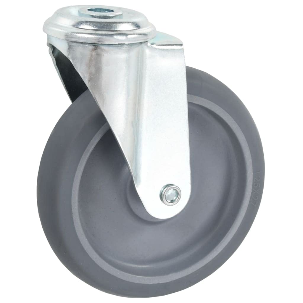 vidaXL 8x Lenkrolle Bolzenloch 125mm 320kg Gummi