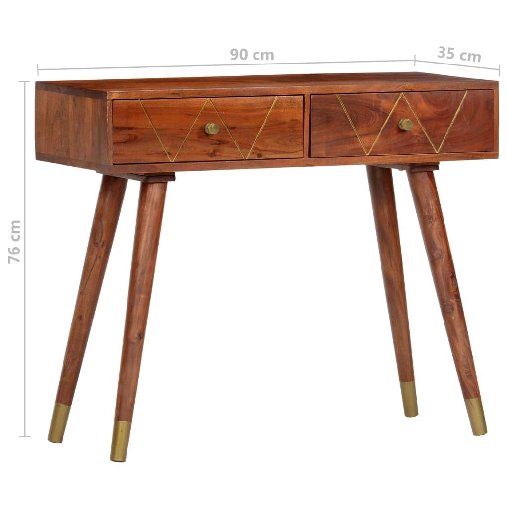 vidaXL Konsolentisch Akazie 90x35x76 cm 2 Schubladen