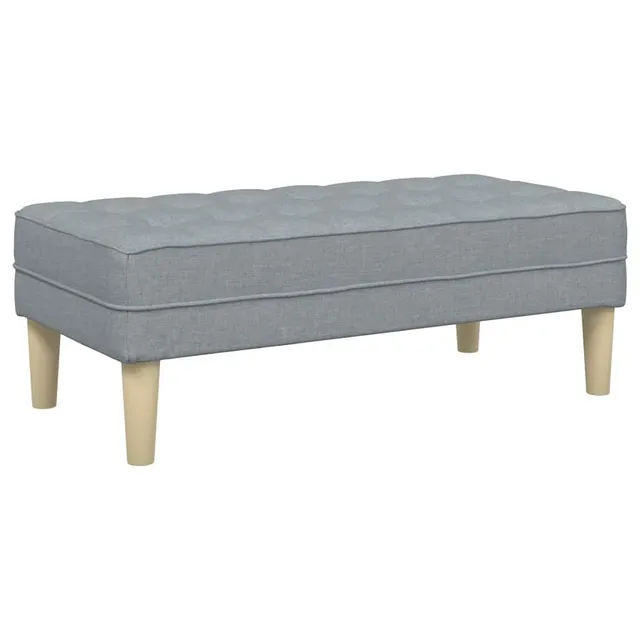 vidaXL Heim & Garten Bank mit Kissen Stoff hellgrau 113 cm