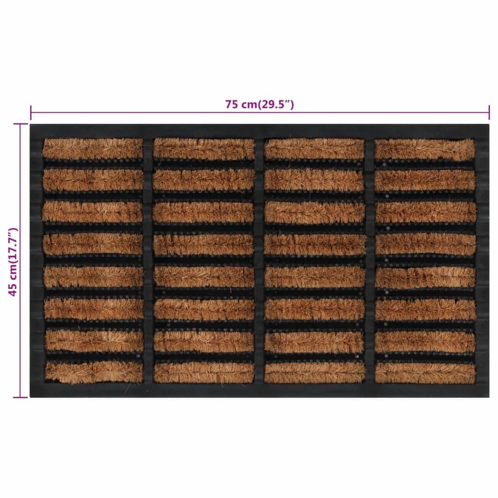 vidaXL Heim & Garten Fußmatte 45x75 cm rechteckig Kokos rutschfest