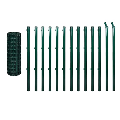vidaXL Zaunset Gartenzaun 25x0,8 m PVC Draht mit Pfosten