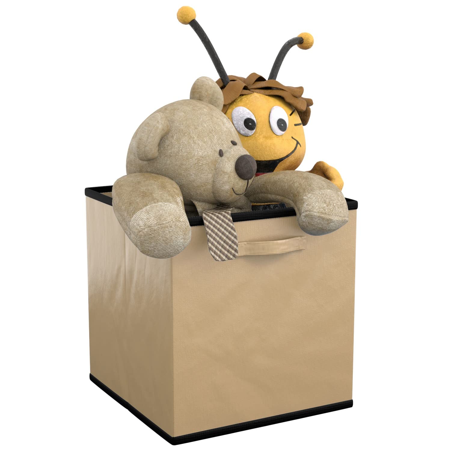 Intirilife Aufbewahrungsbox Stoff Beige 6er Set 20 L faltbar