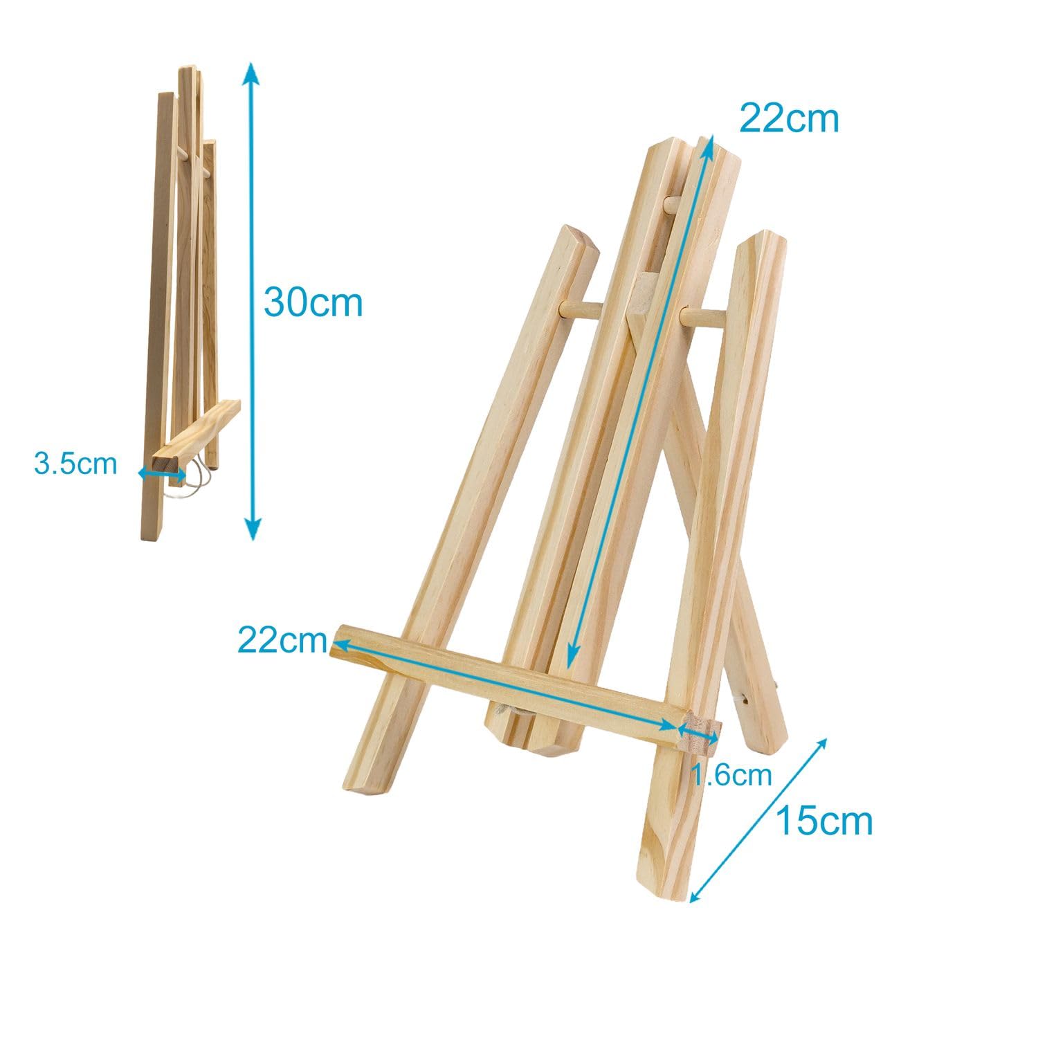 Intirilife Tischstaffelei 20 x 28 cm Staffelei Buchenholz klappbar