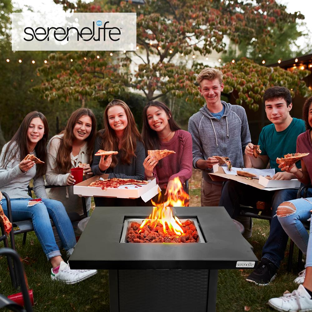 Serenelife Fire Pit Feuertisch Propan 40000 BTU 28" Metall