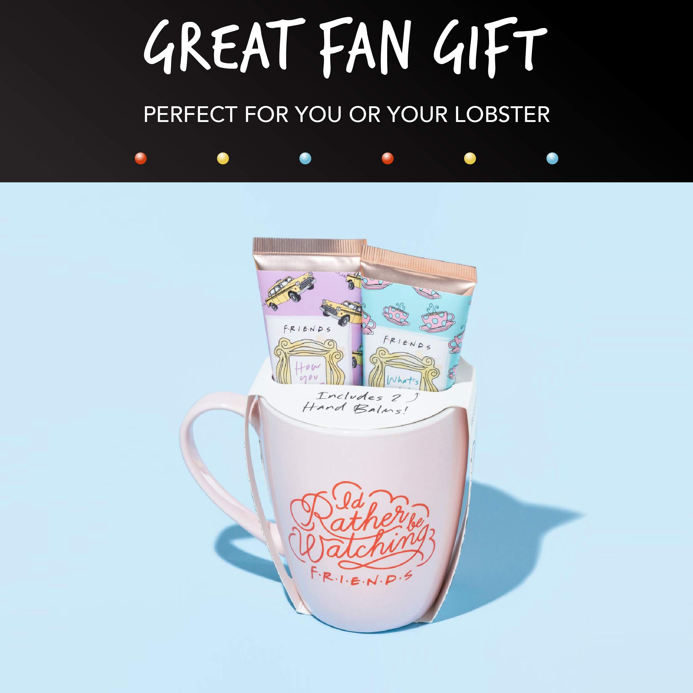 Paladone Friends Kaffeetasse Geschenkset rosa 300 ml Handcreme