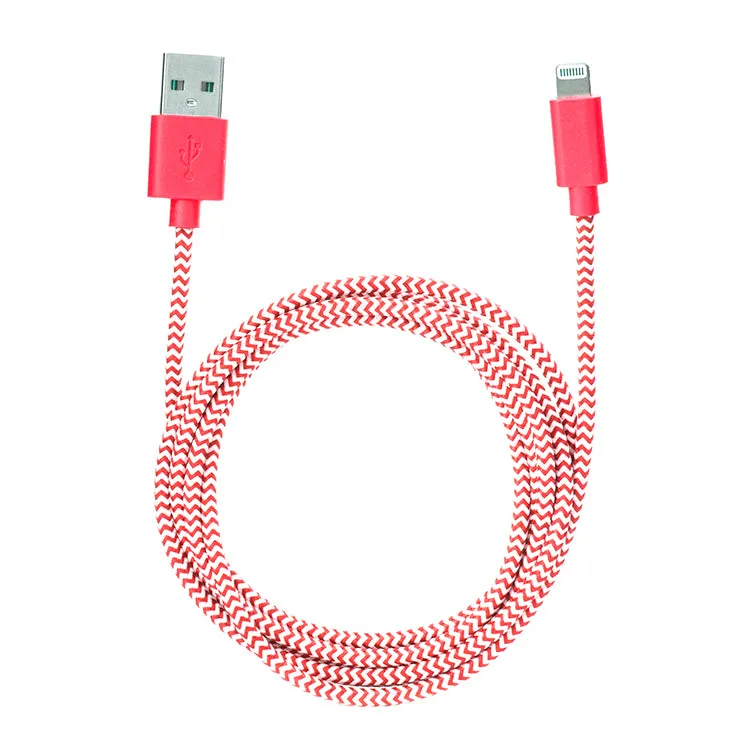 Kikkerland Chevron Cotton Ladekabel Apple MFi Stoff