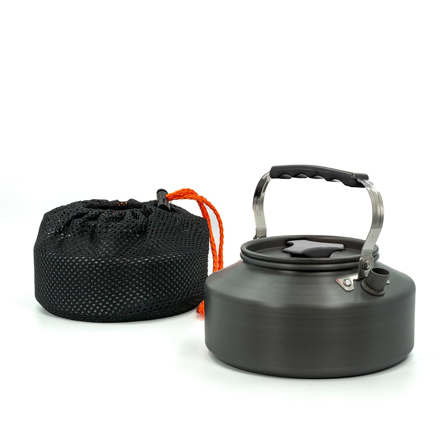 Intirilife Camping Wasserkocher 1,1 L Orange Aluminium Teekessel