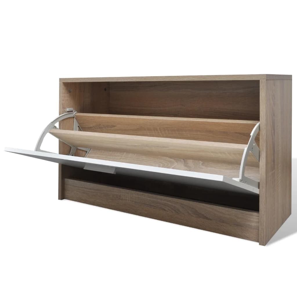 vidaXL Möbel Garderobenset 3-in-1 Eiche Schuhschrank Spiegel