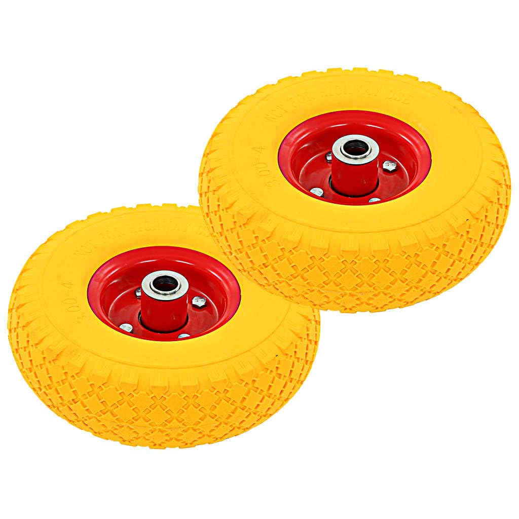 vidaXL Sackkarrenräder 4 Stk. PU 3.00-4 Vollgummireifen