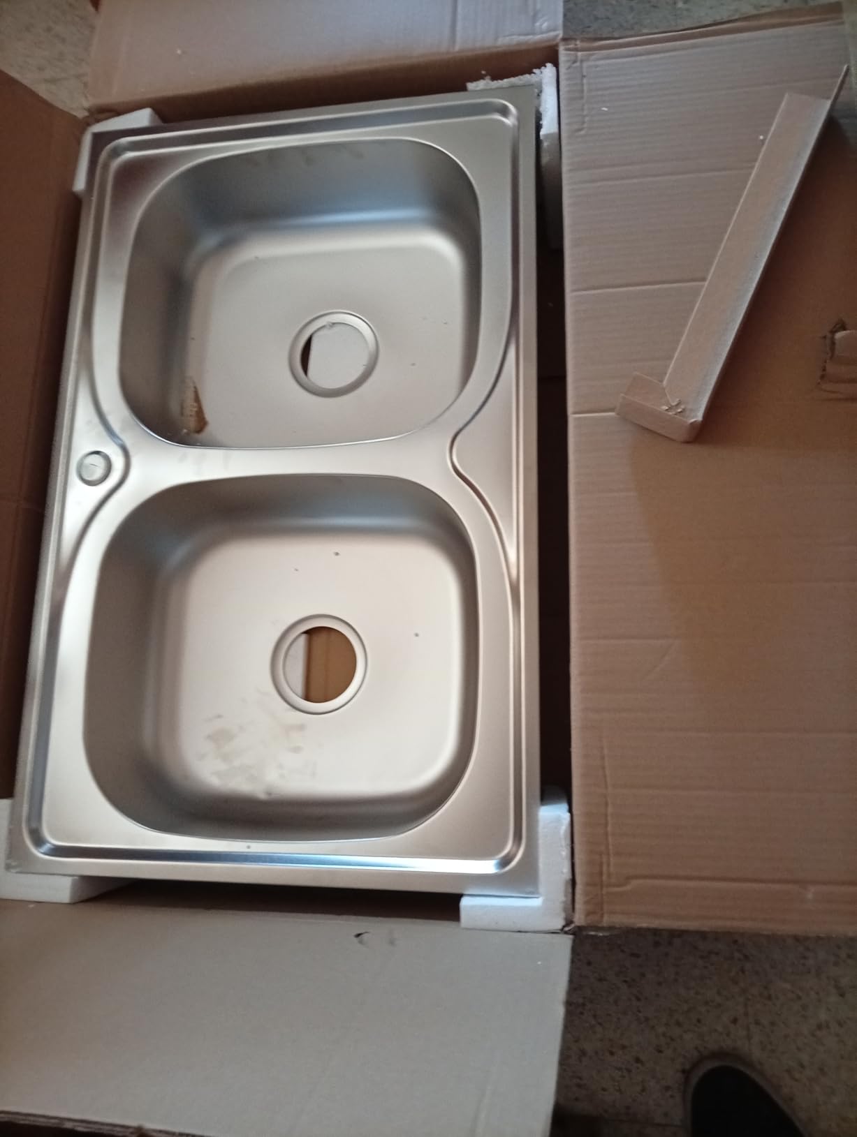 vidaXL Doppelspüle 800x500x155 mm Edelstahl Spüle Silber