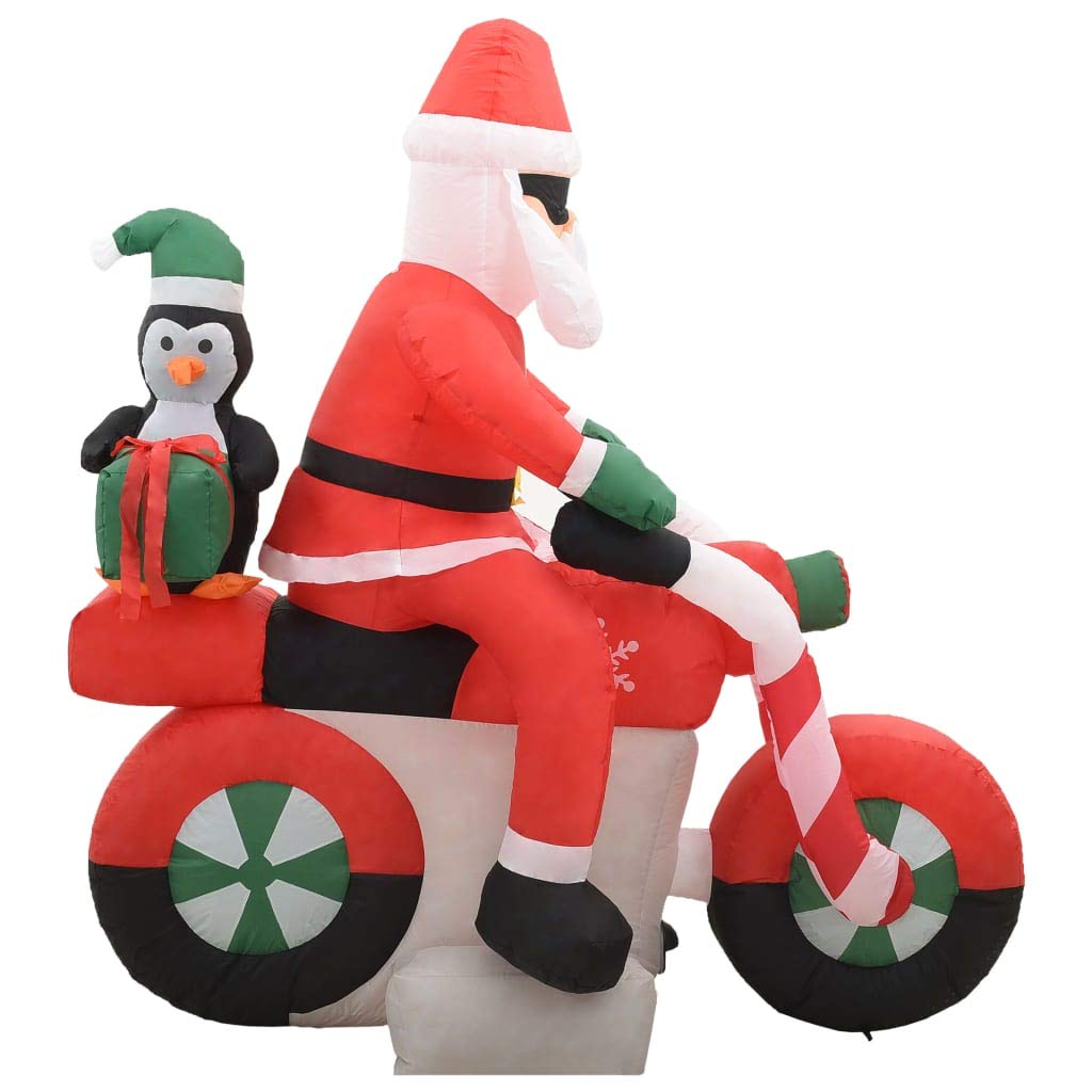 vidaXL Heim & Garten Weihnachtsmann auf Motorrad Deko LED 160cm