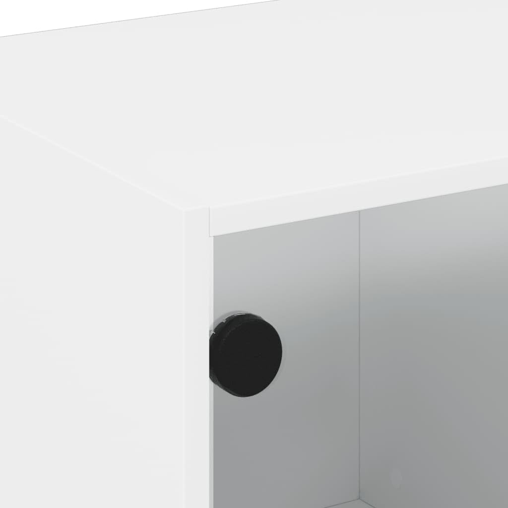 vidaXL TV-Schrank Glastüren Weiß 68x37x42 cm Lowboard