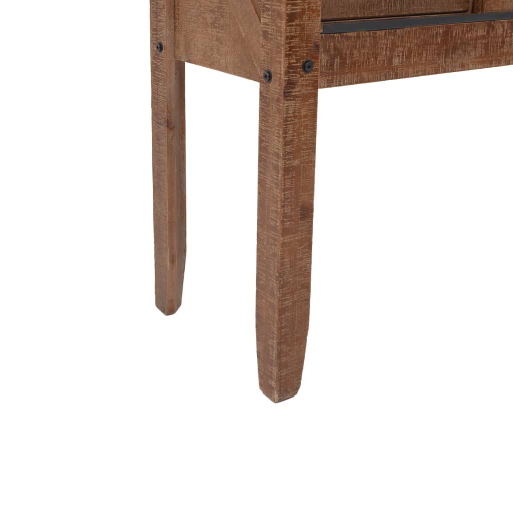vidaXL Möbel Konsolentisch Tannenholz Massiv 131 cm Braun
