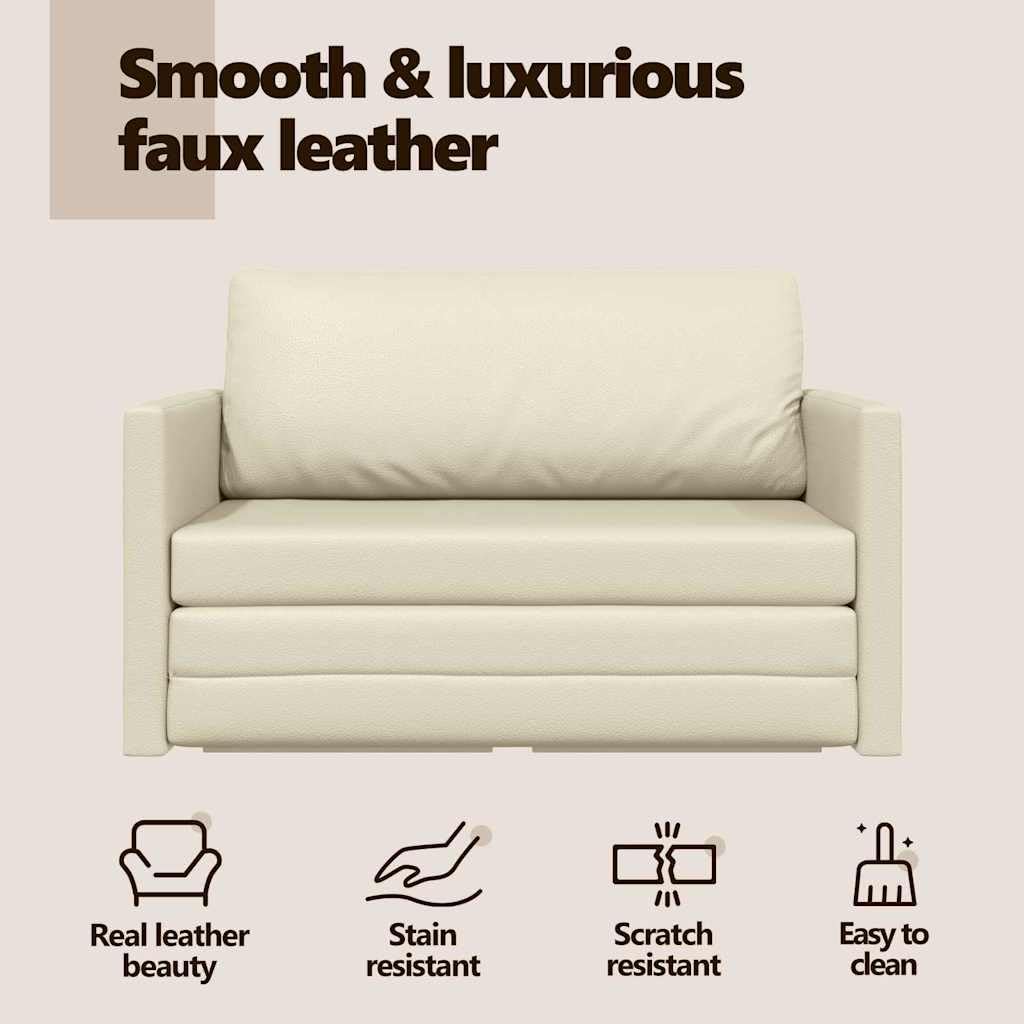 vidaXL Schlafsofa Creme 124x71x78 cm Sofabett Kunstleder