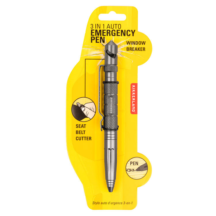 Kikkerland 3-in-1 Auto Emergency Pen Notfallstift Glasbrecher
