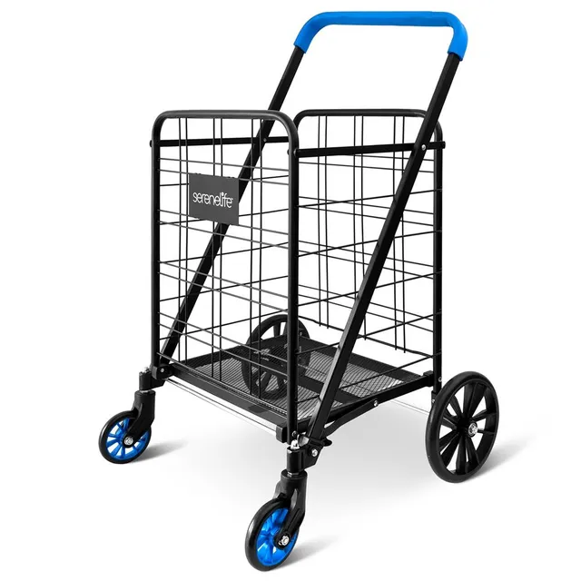 Serenelife Storage Faltwagen Transportkarre klappbar 110 lbs Schwarz