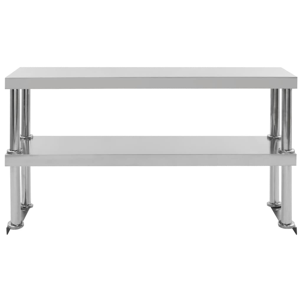 vidaXL Aufsatzboard Edelstahl 120x30x65cm 2-stufig Gastro