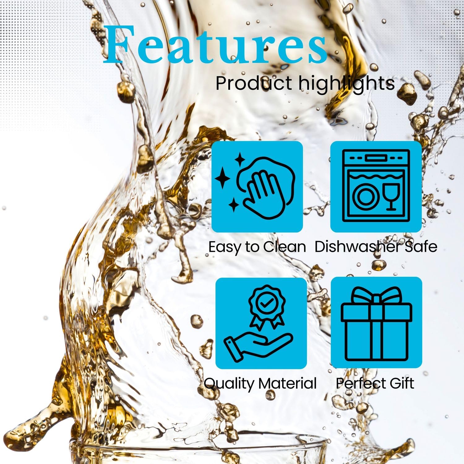 Intirilife Whisky Steine Granit grau 9 Stück 2x2 cm