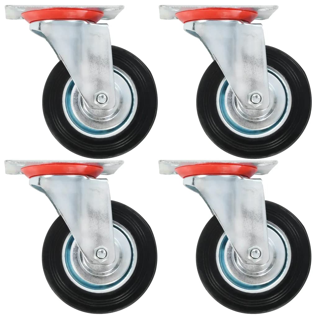 vidaXL 32x Lenkrollen 100mm Transportrollen Gummi