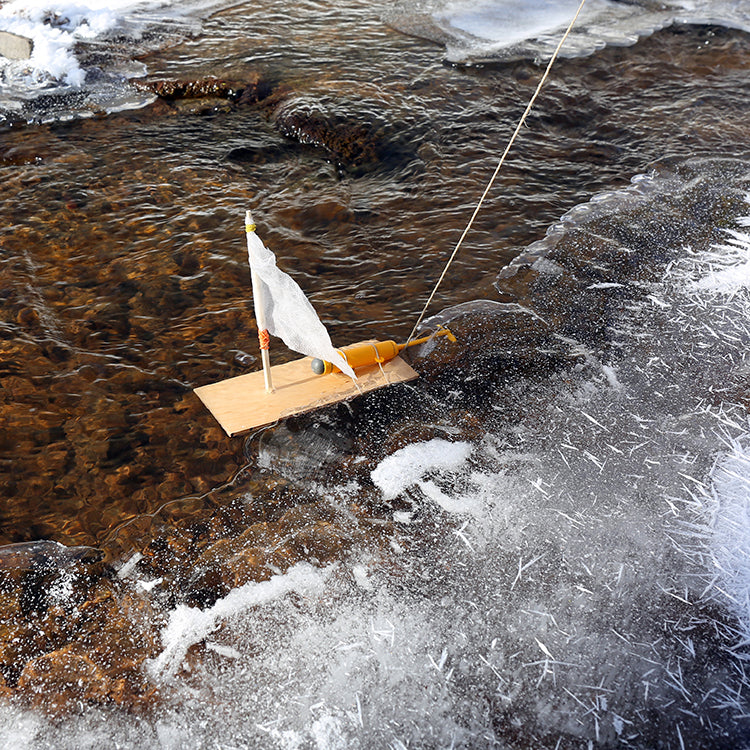 Kikkerland Huckleberry Motorboot Bausatz Kinder Holzboot