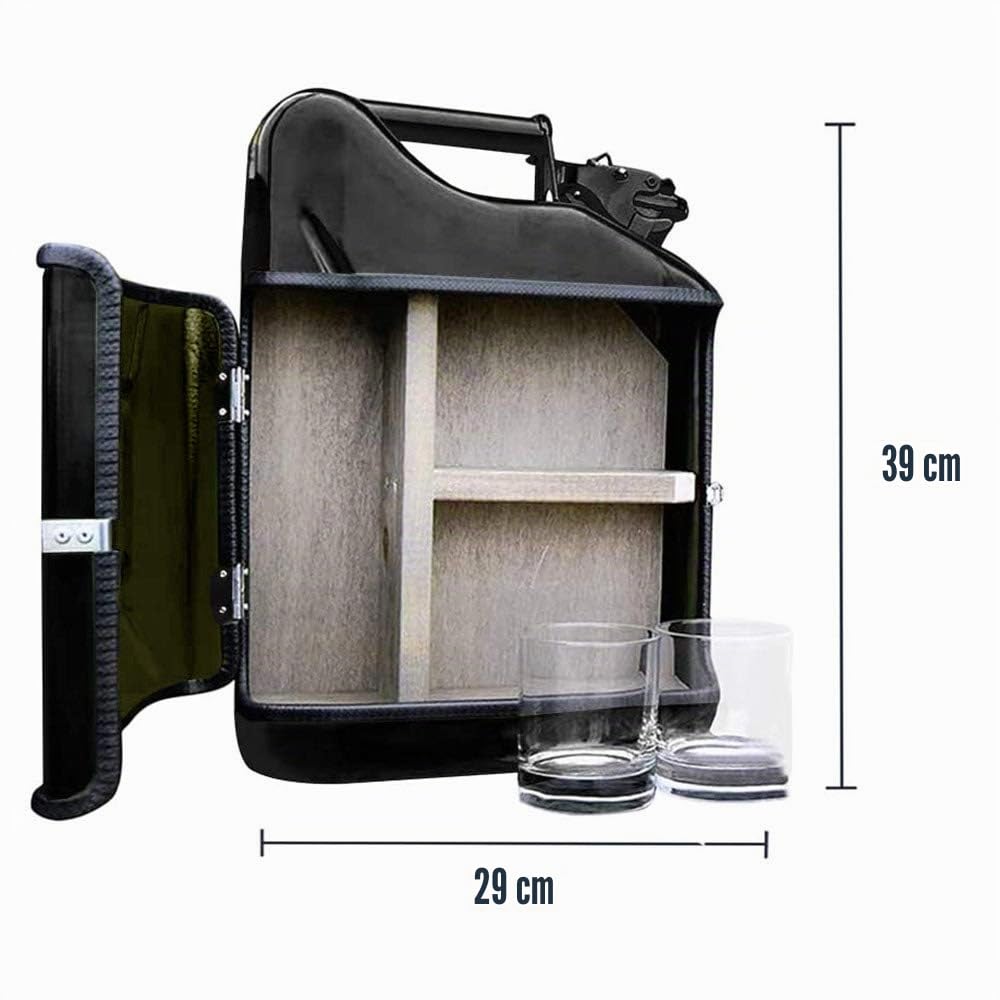 Mikamax Kanister Bar 10L Minibar Schwarz 2 Gläser