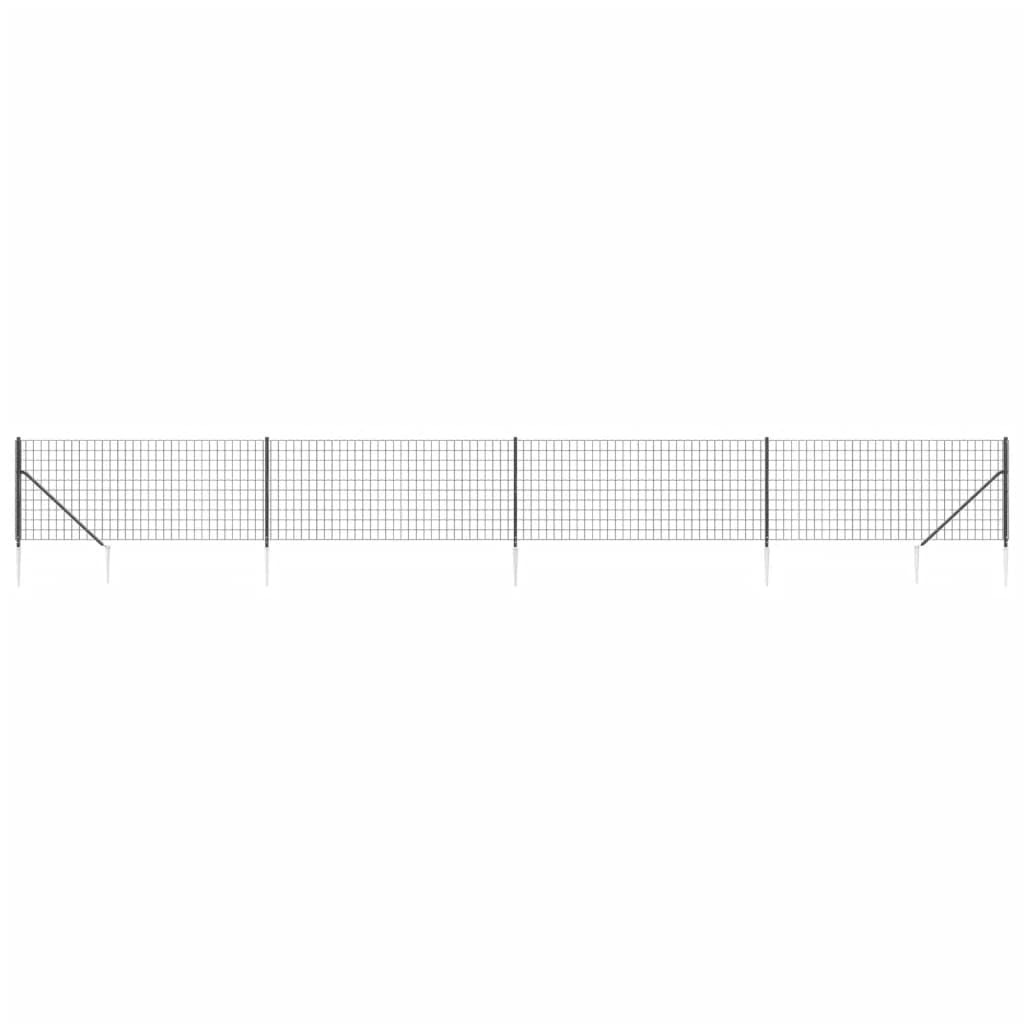 vidaXL Heim & Garten Maschendrahtzaun 0,8x10 m Anthrazit PVC