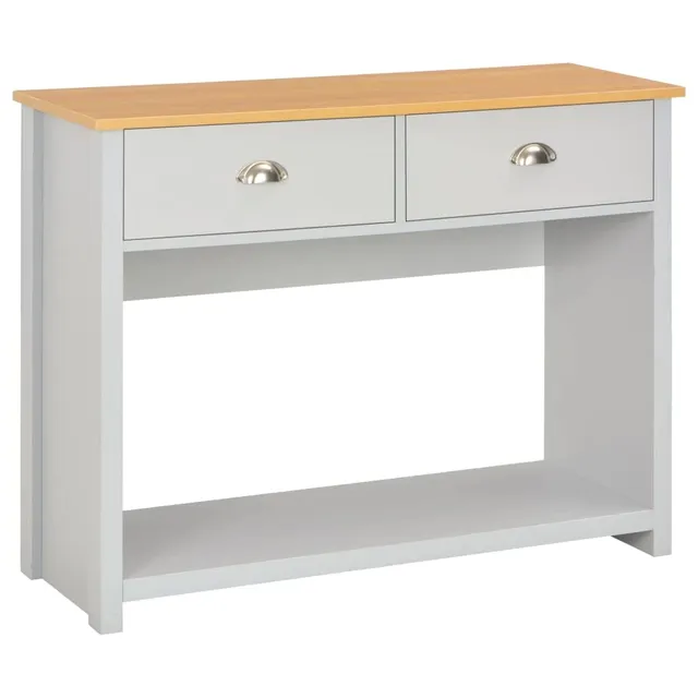 vidaXL Möbel Konsolentisch Grau 97x35x76 cm 2 Schubladen Flurtisch