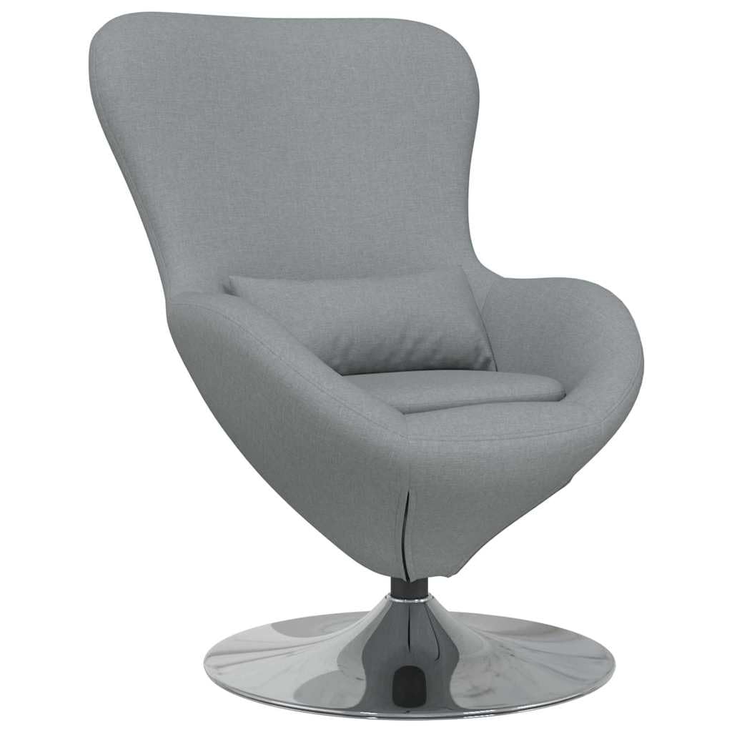 vidaXL Eiersessel Hellgrau 63x73x90 Dreh-Sessel Stoff